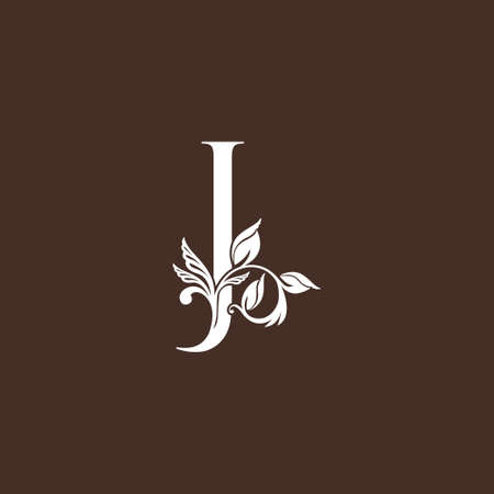 Letter J Luxury  Icon design, monogram vintage rustic, ornate style vector template design.のイラスト素材