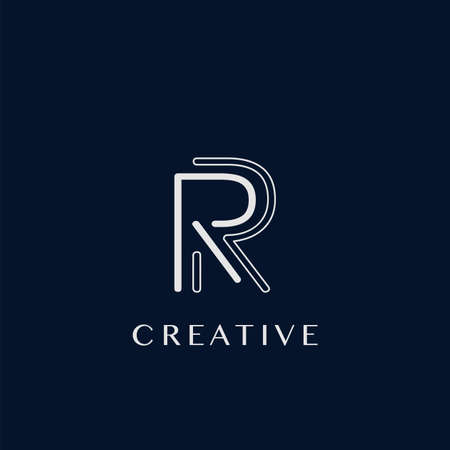 Simple Modern R Letter Logo, Monogram Vector Design Logo Templateのイラスト素材