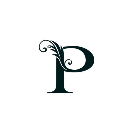 Monogram Initial Letter P luxury   icon, luxurious vector design concept alphabet letter for vintage luxury business.のイラスト素材