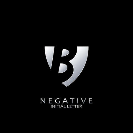 Monogram Negative Space Initial Letter B logo for technology business identity vector design.のイラスト素材