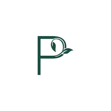 Letter P Sign Nature Leaf Branding Identity Corporate vector logo design templateのイラスト素材