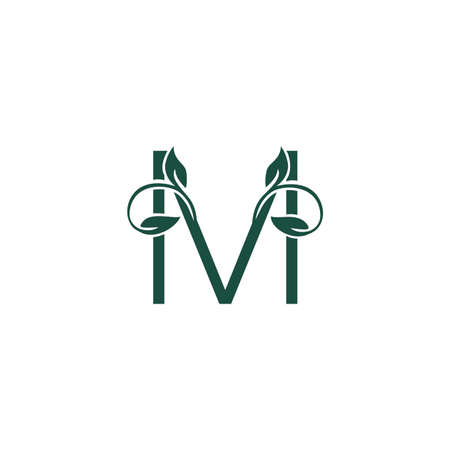 Letter M Sign Nature Leaf Branding Identity Corporate vector logo design templateのイラスト素材