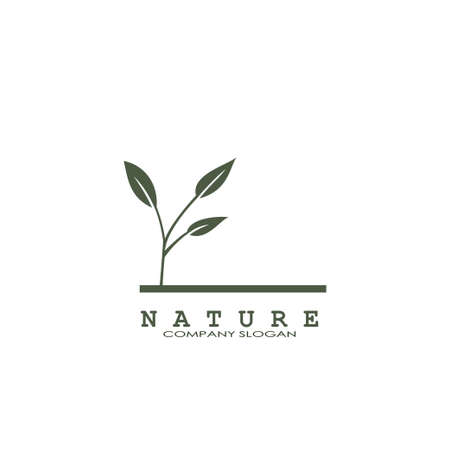 Green Nature Floral leaf Logo vector design for initial or business identity.のイラスト素材