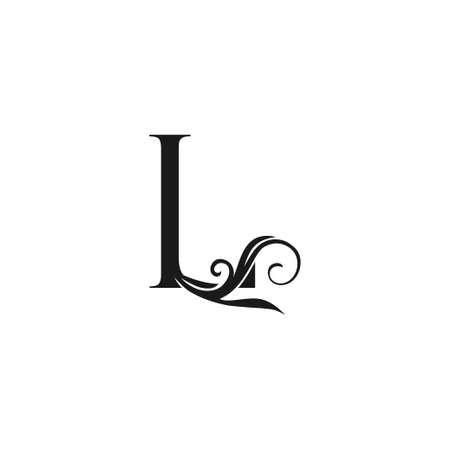 Monogram Luxury Initial Logo Letter L vector design concept luxury floral leaf for luxuries business identity.のイラスト素材