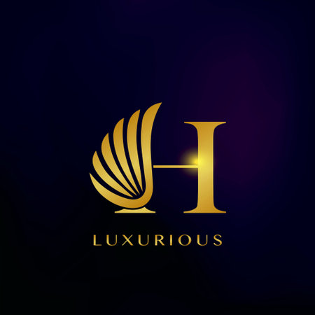 Elegance Luxurious Wing Initial Letter H   icon vector design for business identity.のイラスト素材