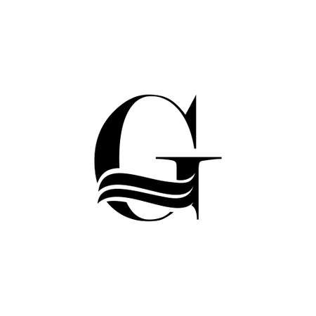 Wave Initial Letter G on whiteのイラスト素材