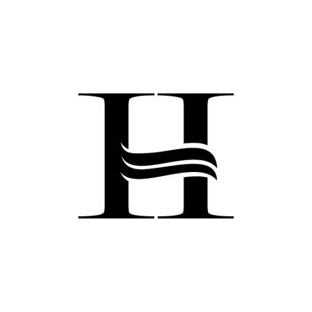 Monogram Initial Letter H on whiteのイラスト素材