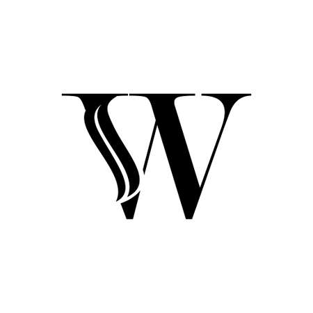 Monogram Initial Letter W on whiteのイラスト素材