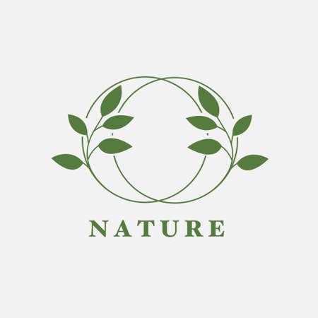 OO Letter Logo Circle Nature Leafのイラスト素材