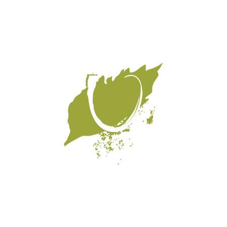 Green Nature Leaf Splash Letter U logo icon vector design concept.のイラスト素材