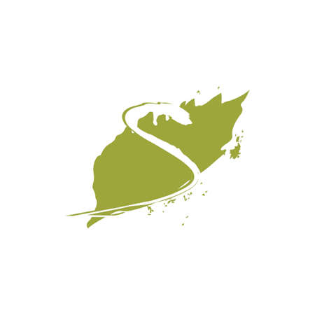 Green Nature Leaf Splash Letter S logo icon vector design concept.のイラスト素材