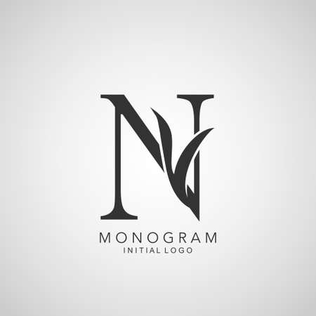 Monogram Initial Logo Letter N.のイラスト素材