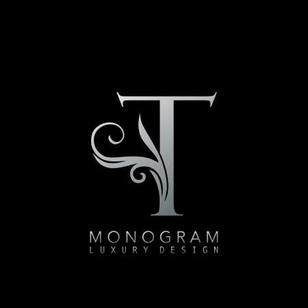 Monogram Luxury T Logo Letter.のイラスト素材