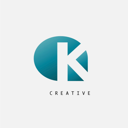 Abstract Techno Letter K Logo in petal shapeのイラスト素材