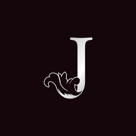 Ornate J Letter Logo Luxury Monogram Swirl Ornament Vector Designのイラスト素材