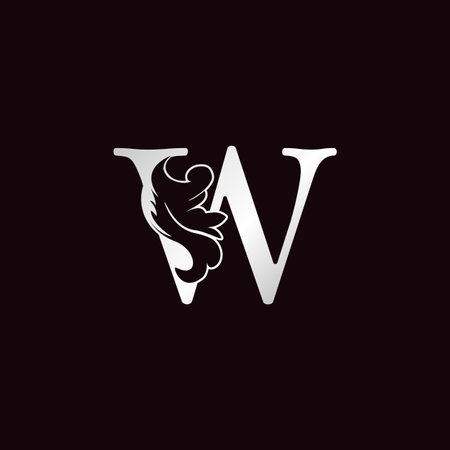 Ornate W Letter Logo Luxury Monogram Swirl Ornament Vector Designのイラスト素材