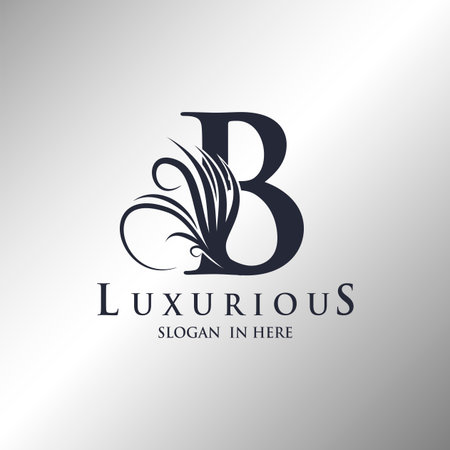 Letter B Monogram Luxury Ornate Decorative Elegance Logo Template Design.のイラスト素材