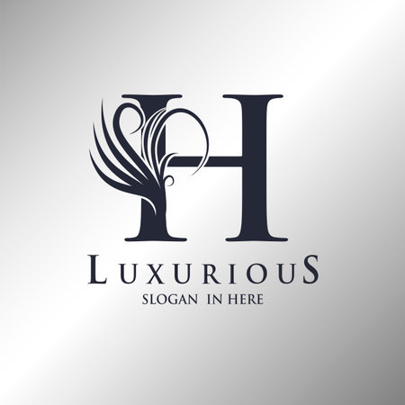 Letter H Monogram Luxury Ornate Decorative Elegance Logo Template Design.のイラスト素材