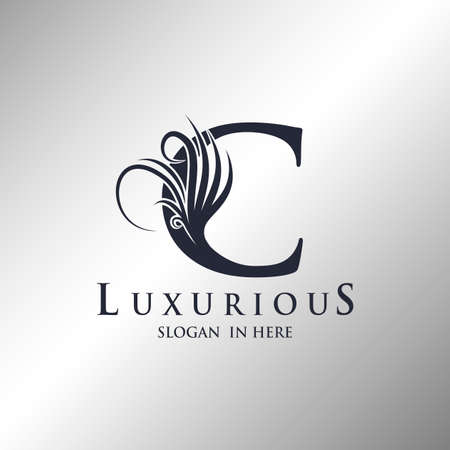 Letter C Monogram Luxury Ornate Decorative Elegance Logo Template Design.のイラスト素材