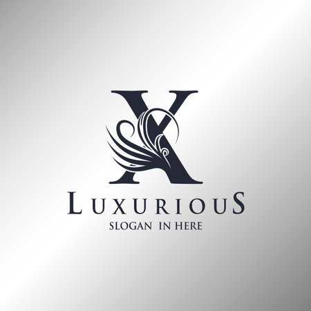 Letter X Monogram Luxury Ornate Decorative Elegance Logo Template Design.のイラスト素材