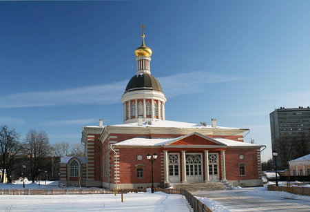 Christmas Church in Rogozhsky village in Moscowの写真素材