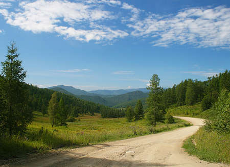 Road in Altai Mountainsの写真素材