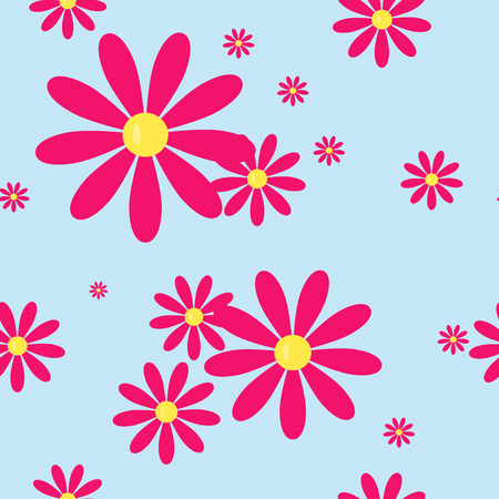 Seamless Pattern With Chamomile Flowers . Vector Illustrationのイラスト素材
