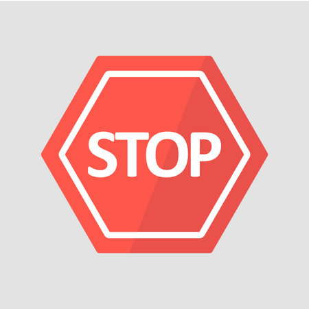 Vector Stop red Sign Icon.Flat design icon