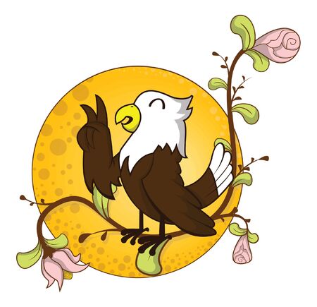 hawk flower backgroundのイラスト素材