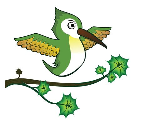 humming bird treeのイラスト素材