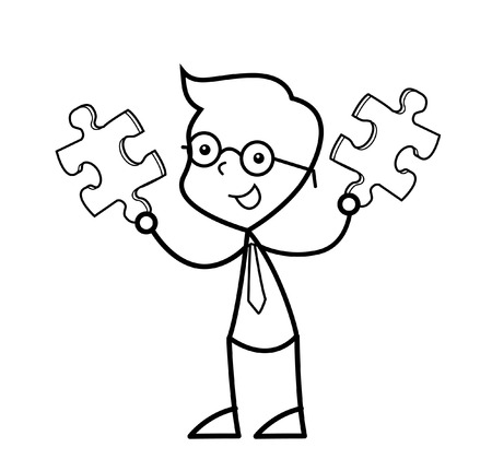 businessman jigsawのイラスト素材