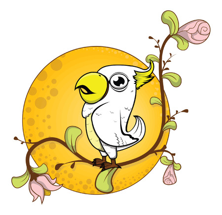 parrot flower backgroundのイラスト素材