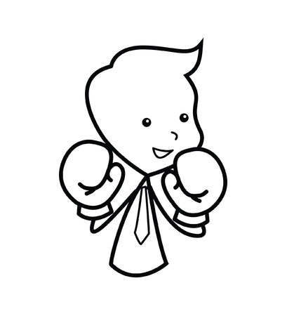 Businessman Competition boxerのイラスト素材