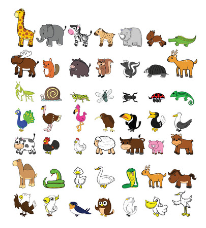 big set funny animalのイラスト素材
