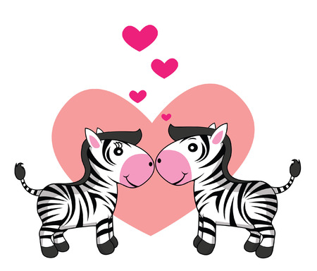 zebra romantic coupleのイラスト素材