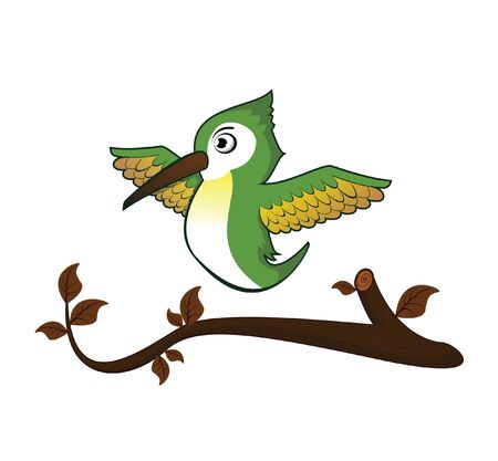 humming bird treeのイラスト素材