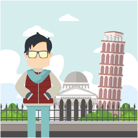 nerd in italyのイラスト素材