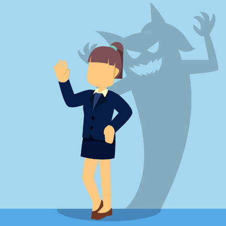 businesswoman with devil foreshadowのイラスト素材