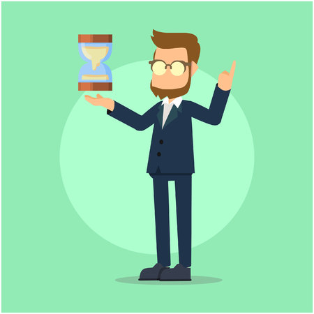 business man with hourglassのイラスト素材