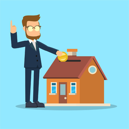 businessman saving moneyのイラスト素材