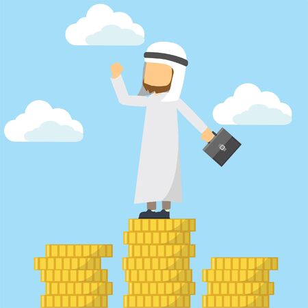 arabian on the top with moneyのイラスト素材