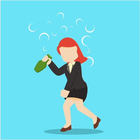 drunk businesswomanのイラスト素材