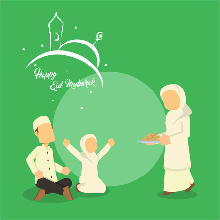 muslim family reunionのイラスト素材