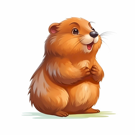 Cute hamster isolated on white background. Vector cartoon illustration.の素材