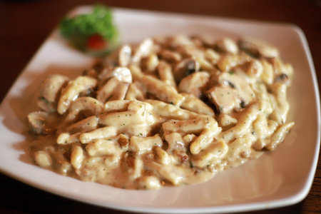 Chicken and Mushroom Spatzle at German Restaurant