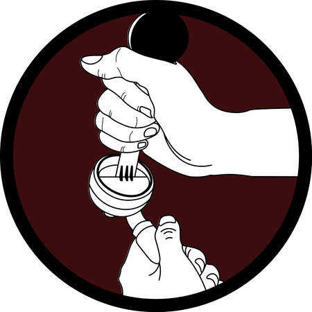 Portafilter coffee. flat icon design.のイラスト素材