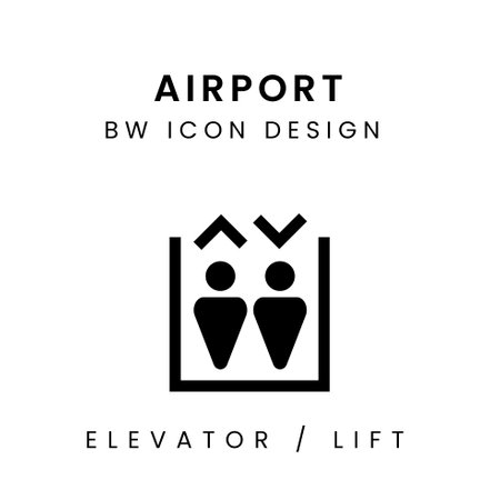 Airport BW Icon Design - Lift / Elevatorのイラスト素材
