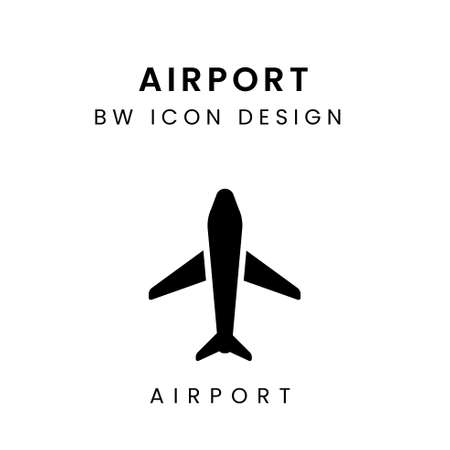 Vector of Black and White Airport Design Icon - Airportのイラスト素材