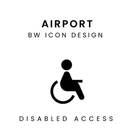 Black & White Vector of Disabled Access Icon Designのイラスト素材
