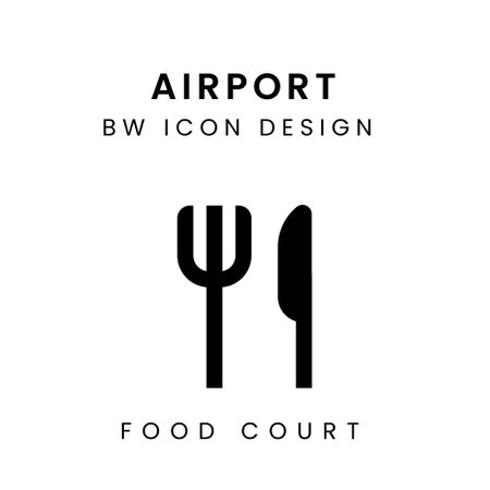 Vector of Black & White Airport Icon Design - Food Courtのイラスト素材